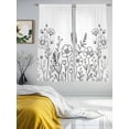 thumbnail image 2 of Spring Flowers Sheer Curtains 72 Inch Length 2 Panels Set, Modern Simple Botanical Wildflowers Herbs Voile Window Treatment Rod Pocket Curtains Sheers Drapes for Bedroom/Living Room/Kitchen 52"x72"x2, 2 of 7