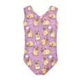thumbnail image 2 of FOR U DESIGNS Cute Pekingese One Piece Swimsuit Teens 9-10T Gymnastics Ballet Dance Leotards Dancewear for Kids Girls Skin-Friendly Bodysuit, Purple, 2 of 8
