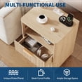 thumbnail image 5 of GarveeHome Fluted Nightstand with Charging Station, Mid Century Modern Fluted Nightstand, 2 Drawers Wooden Night Stand, White, 5 of 6