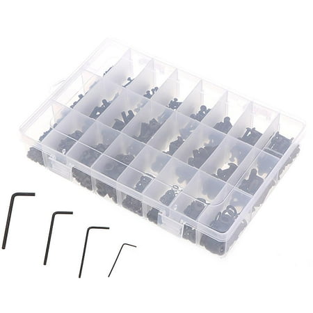 

1225pcs Round Head Screw Set Fine Workmanship Flat Round Cap Head Screw Kit Corrosion Resistant Hex Button Head Screw with Washer & Wrench