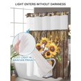 thumbnail image 4 of No Hook Cloth Fabric Shower Curtain with Snap in Liner, Summer Sunflowers Waterproof Shower Curtains Set with See Through Top Window, Blossoming Botanical Florals Wooden Bath Curtains Shower 72"x72", 4 of 6