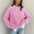 thumbnail image 2 of Zrbywb Oversize Korean Ladies Sweater New Casual Loose Lazy Wind Sweater Women Outer Wear Pullover Long Sleeve Round Neck Knit Sweater, 2 of 5