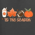 thumbnail image 6 of Wild Bobby Tis' The Season Pumpkin Spice Leaves Football Pumpkins Stars Halloween Unisex Hoodie Sweatshirt, Charcoal, XX-Large, 6 of 6