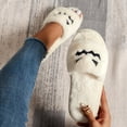 thumbnail image 2 of Soft Plush Cozy Open Toe Indoor Outdoor Fuzzy Slippers Women House Slippers Warm Winter Flat Shoes Winter Warm Halloween Slippers, 2 of 6