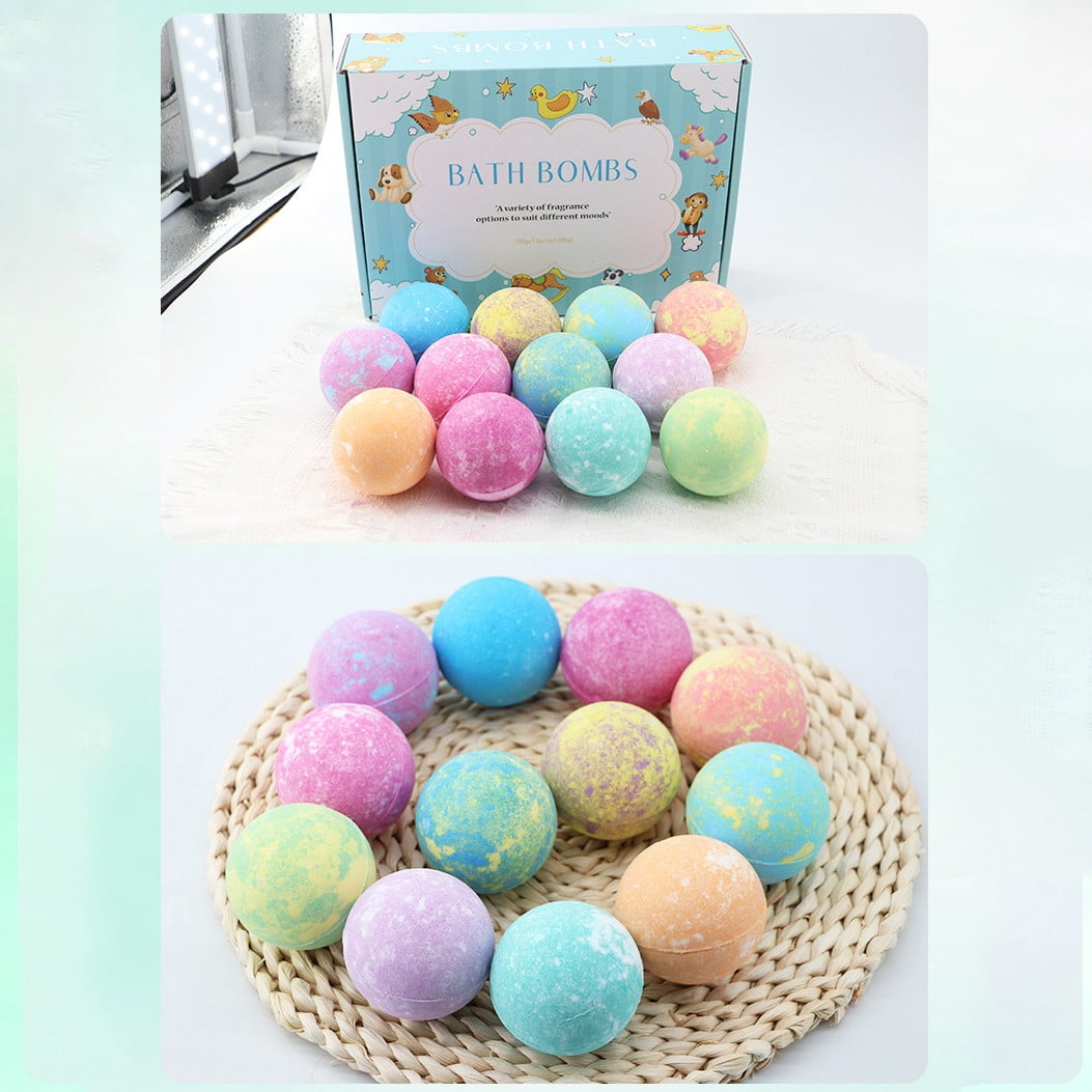 12PCs Bath Bombs with Mega Bubbles & Surprise Inside,Fizzy Bubble Bath With Animal Ornaments,Chinese Zodiac Fruity Flavor Bubble Bath Balls,Colorful Bubble Bath Fizzies for Family Relaxation