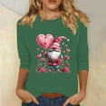 thumbnail image 3 of Tbopshirt Valentine's Day T-Shirts for Women Plus Size,Valentines Day 2025 Ladies Plus Size Crop Tops 3/4 Sleeve Cute Printed Graphic Tee Pullover Shirts,S-XXL, 3 of 4