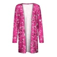 thumbnail image 5 of Pompotops Chemisier Décontracté à Manches Longues Imprimé pour Femmes avec Poche Cardigan Liquidation, 5 of 5