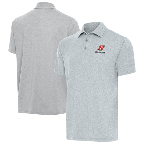 Men's Antigua Heather Gray Brad Keselowski Par 3 Big & Tall Polo