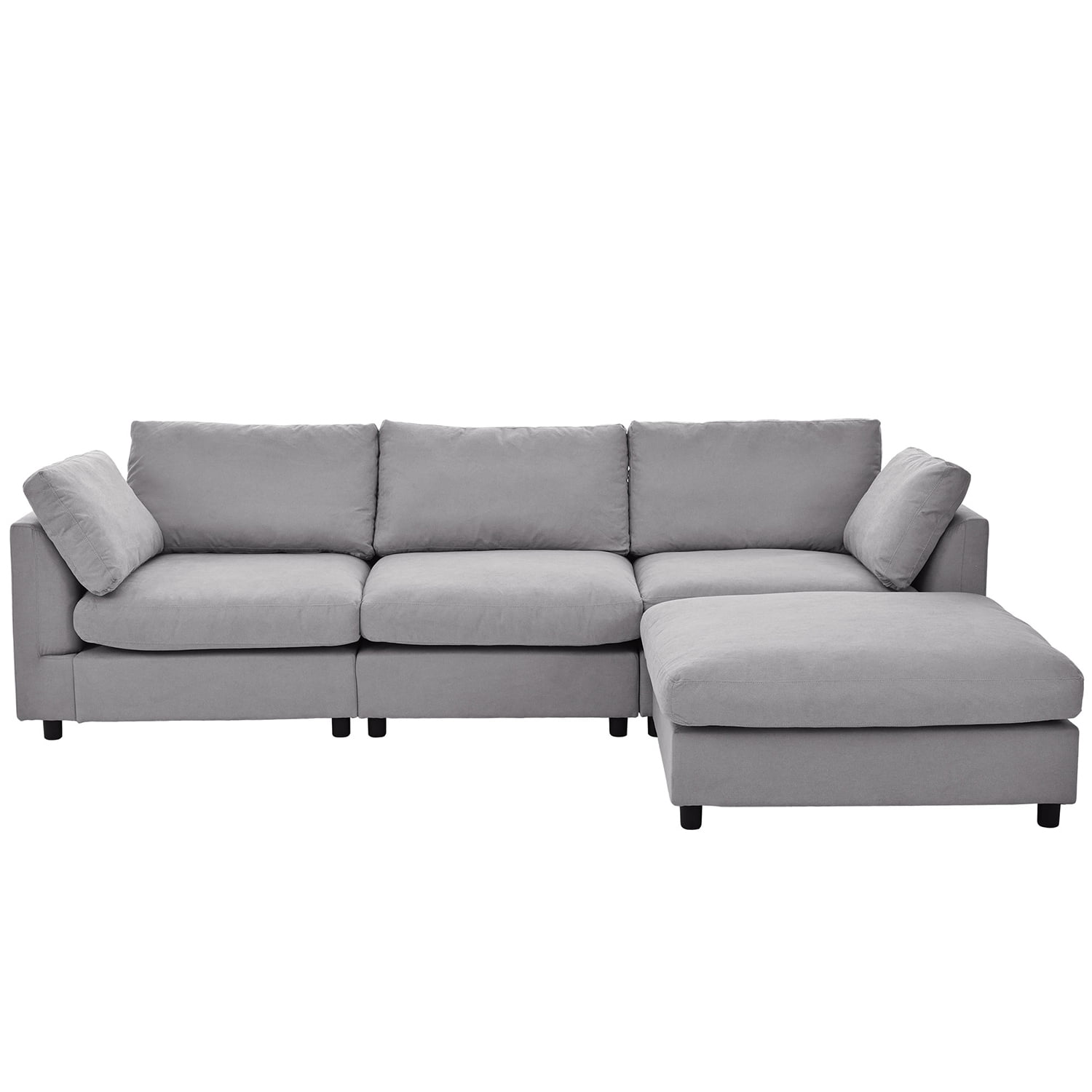 Kadyn Upholstery Convertible Sectional Sofa, L Shaped Couch with Reversible Chaise for Bedroom, Gray