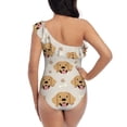 thumbnail image 6 of Yiaed Labrador Retriever Dog Print Women One Piece Swimsuits Tummy Control One Shoulder Bathing Suits Pattern Ruffle Swimwear-Large, 6 of 8