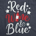thumbnail image 2 of Womens Red Wine and Blue T Shirt Funny Patriotic USA Celebration Drinking Tee Womens Graphic Tees, 2 of 9