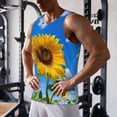 thumbnail image 5 of Fuzoiu Blue Sky Sunflower Print Men's Workout Tank Tops,Sleeveless Gym Shirt Quick Dry,Fitness Bodybuilding T-Shirt,Muscle Athletic Workout Tee-Medium, 5 of 7