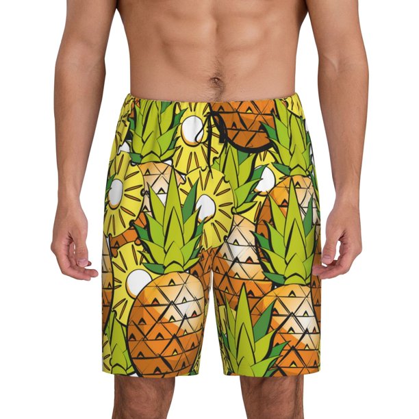 Fotbe Tropical Summer Fruit Pantalones Cortos de Pijama para Hombre, Ropa de Dormir, Pantalones de Pijama Cortos para Hombre-Small