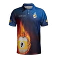 thumbnail image 2 of Personalized Play On Flame Billiard 9 Balls Men's Polo Shirt S-5XL, 2 of 5