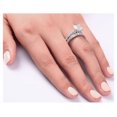 thumbnail image 1 of JeenMata Anillo de Boda con Filigrana Decorativa Milgrain de 1,75 Quilates con Engaste Ovalado en Garras Engastado en Oro Blanco de 18 K sobre Plata (Personaliza la Banda de Tu Anillo de Bodas), 1 of 5