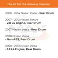thumbnail image 2 of Max Advanced Brakes - Brake Kit for 2009-2012 2013 2014 Nissan Cube 2007-2012 Sentra 2007-2012 Versa Rear Drum Front Replacement Geomet Coated Disc Brake Rotors and Ceramic Brake Pads, 2 of 9