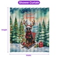 thumbnail image 5 of Merry Christmas Santa Reindeer Antlers Doberman Pinscher Sleigh Xmas Winter Holiday Shower Curtain Doberman Dog Lover Gifts Waterproof Bathroom Bathtub Curtain - 00023, 5 of 5