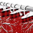 thumbnail image 5 of Christmas Snowman Shower Curtain, 72" x 72", Christmas Tree Xmas Gifts Retro Red Plaid Waterproof Bathroom Curtain Washable Shower Curtain Set with 12 Hooks, 5 of 6