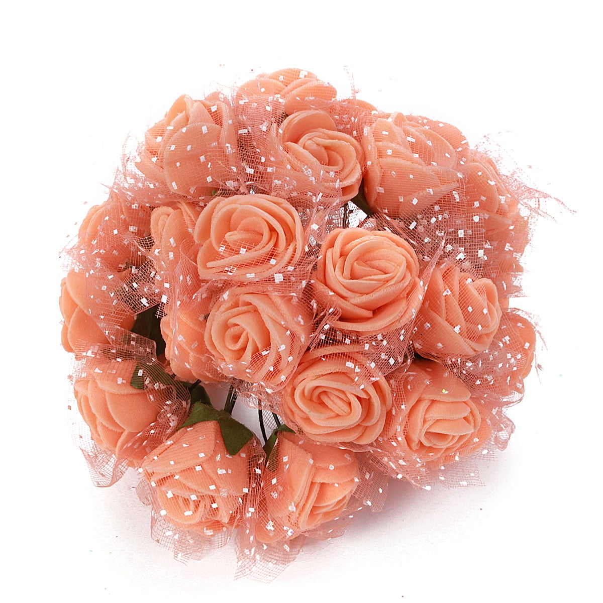 144PCS Colourfast Artificial Foam Rose Flowers Wedding Bride Bouquet Party Decor