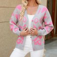 thumbnail image 2 of asddcavvf Cardigan for Women Womens Leopard Print Cardigans Fall Winter Button Front V Neck Long Sle, 2 of 4