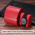 thumbnail image 5 of Leather Watch Travel Case Single Watch Box for Men Women Watch Holding, 1 Slot, Brown, 5 of 6