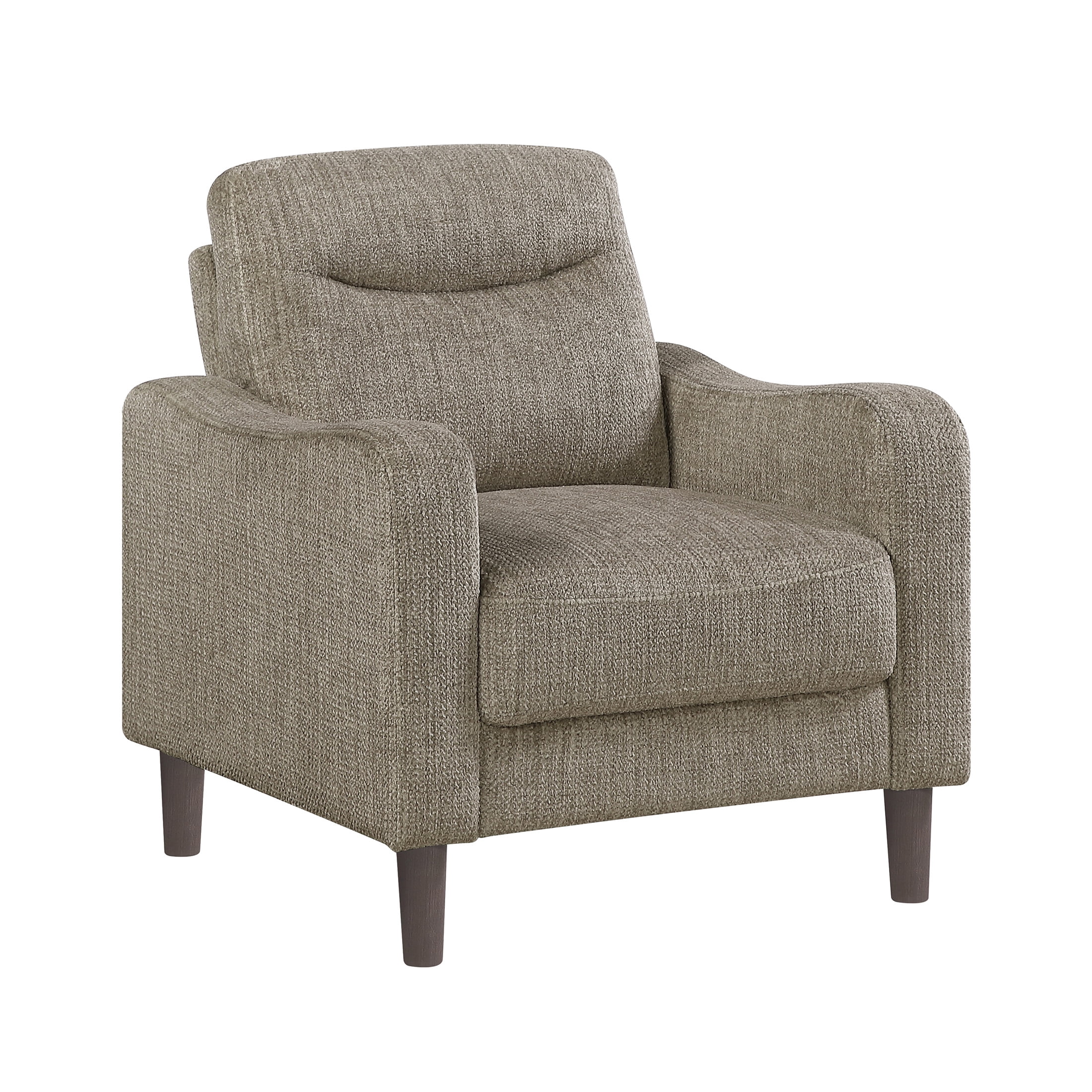 OakvillePark Ravello Chenille Chair with Sloped Track Arms, Brown
