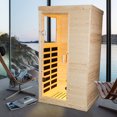 thumbnail image 4 of HOSAUNA Infrared Home Sauna Room,Personal  Low-EMF Spruce Wooden Indoor Sauna Spa,900W/110V Heaters, 10 Minutes Pre-Warm up, with Bluetooth Music Player, Ambient Light, and Speaker, 4 of 7