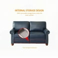 thumbnail image 2 of Modern Navy Blue Faux Leather Loveseat with Round Arms and Silver Nails, 59.45"L x 31.89"W x 34.5"H, 2 of 10