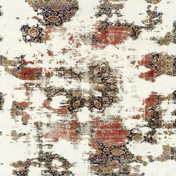 Ahgly Company Indoor Square Abstract Dark Almond Brown Abstract Area Rugs, 5' Square