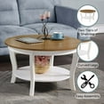 thumbnail image 5 of Convenience Concepts American Heritage Round Coffee Table with Shelf, Driftwood/White Wood Finish, 5 of 7
