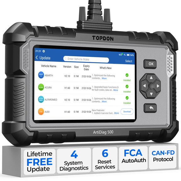 Escáner OBD2 TOPDON AD500 Lector de códigos de coche ABS SRS Transmiss