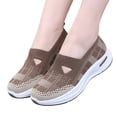 thumbnail image 4 of Dweltoz Women's Woven Orthopedic Shoes Slip On Wide Width Walking Shoes Comfortable Lightweight Arch Support Shoes Woven Breathable Soft Running Sneakers,Coffee 6, 4 of 5