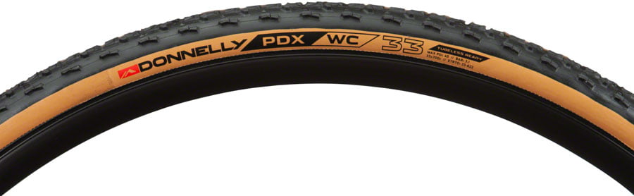 Tubeless 700 x 33 Folding 240tpi Donnelly Sports PDX WC Tire Black/Tan