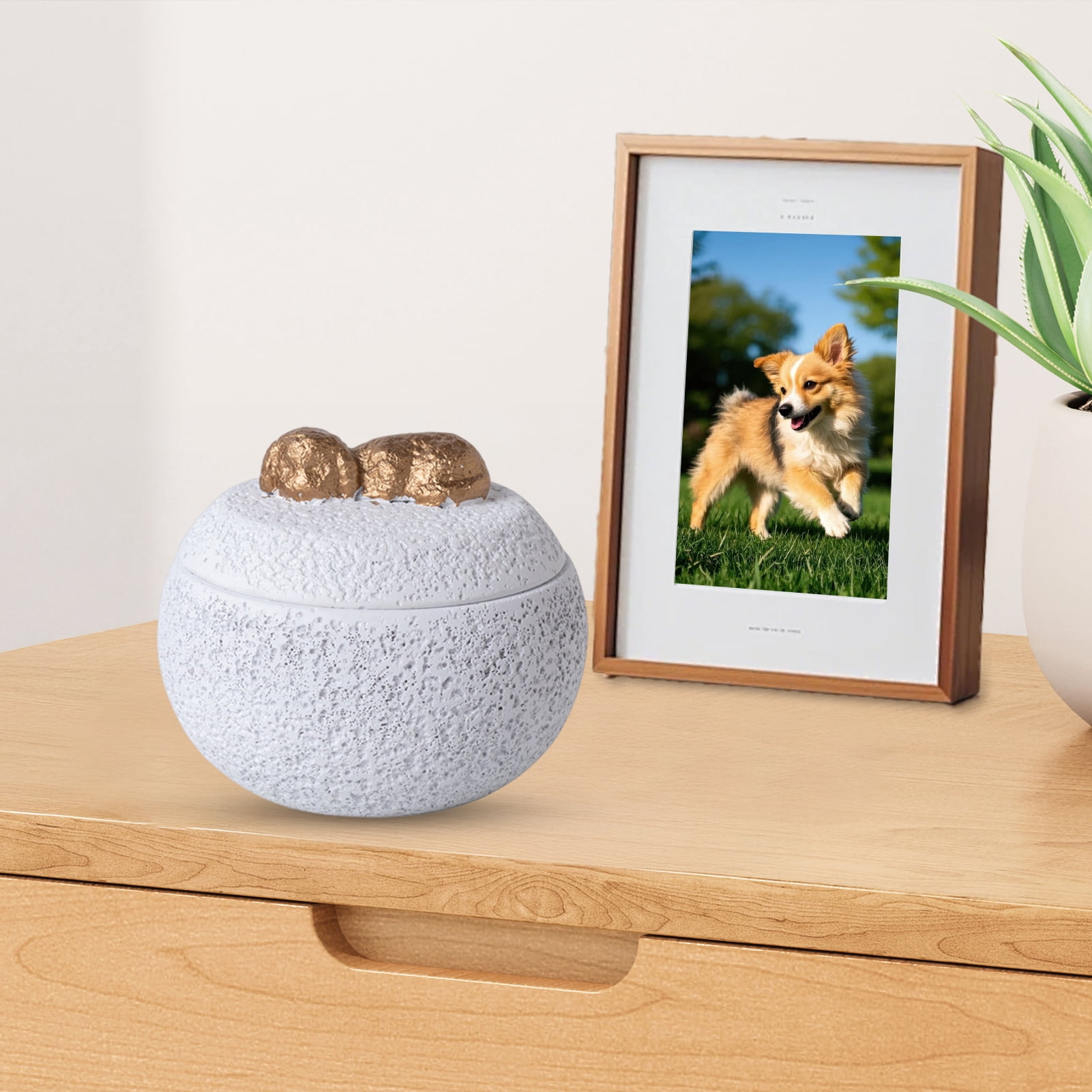YIFAEUX Pet Memorial Urn Moisture-Proof Dog Cat Cremation Urn 350ml Capacity Cement Pet Loss Keepsake Urn for Dogs Cats Bone Ash