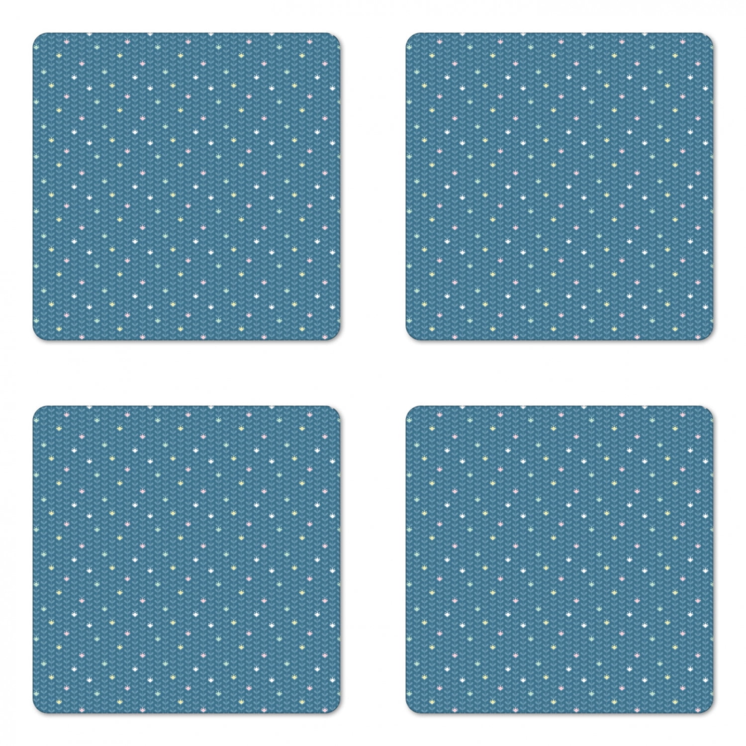 Spring Coaster Set of 4, Blooming Vines Flowering Field Perennial ...