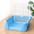 thumbnail image 4 of Pet Cat Training Toilet Tray Detachable Lattice Dogs Toilet for Indoor Blue Medium, 4 of 9
