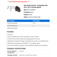 thumbnail image 2 of Rear Brake Pad Set - Compatible with 2015, 2017 Porsche Macan, 2 of 2