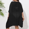 thumbnail image 6 of Swimsuit Coverup for Women Plus Size Short Sleeve V Neck Loose Crochet Knee Length Dress Beach Cover Up Bathing Suit Dress, 6 of 7