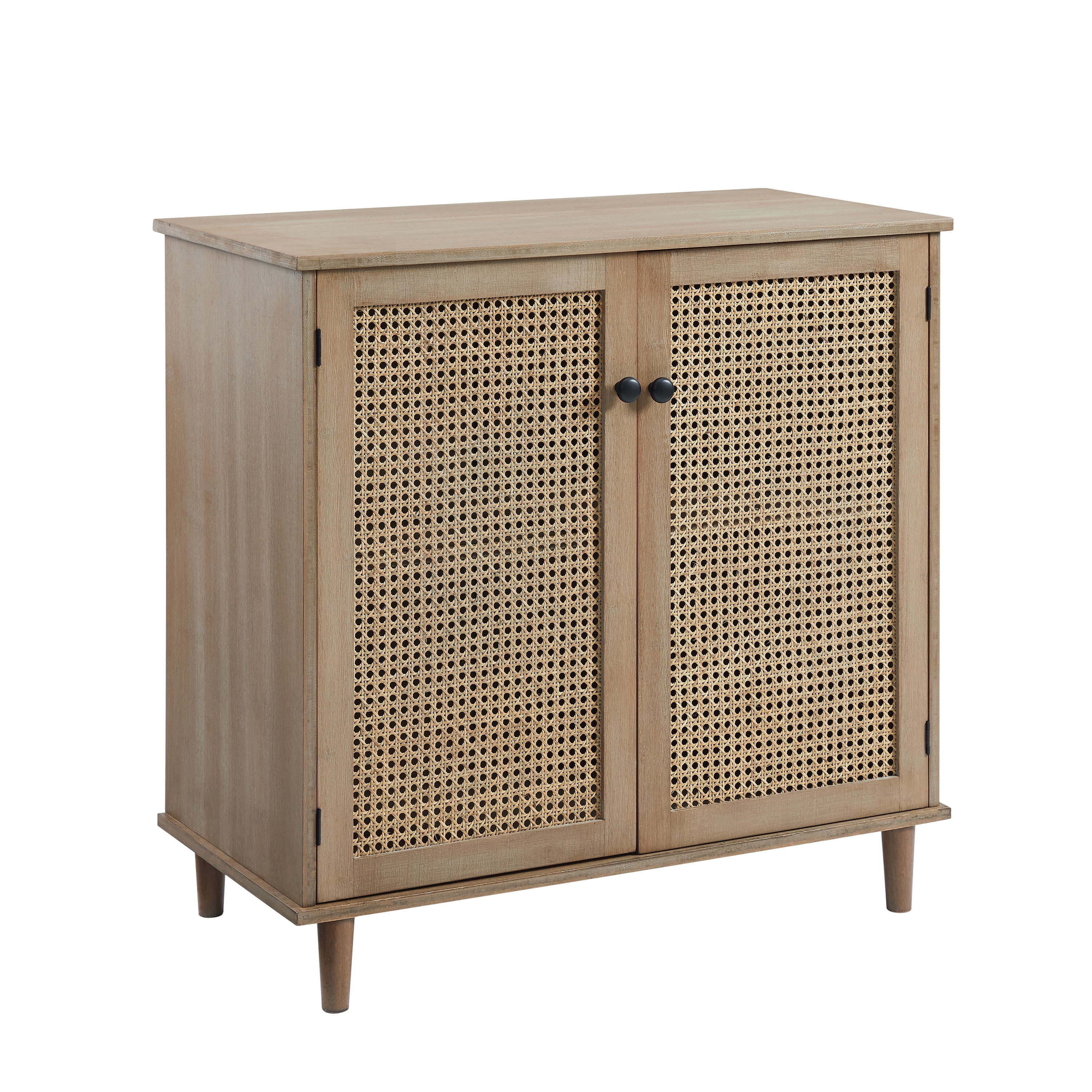 Best Choice Products 2-Door Rattan Storage Cabinet, Accent Furniture, Cupboard for Living Room w/ Non-Scratch Foot Pads, Brown