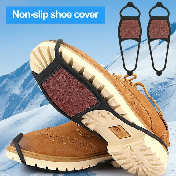 Tnobhg 1 Pair Universal Non Slip Shoes Gripper Wear-resistant Coarse Sand Surface Ice Snow Shoes Grips Walking on Snow Ice Outdoor Winter Walking Boots Traction Cleats for Men Women