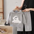 thumbnail image 2 of Piuwrlz Children's Sweatsuits Sets Girls Two Piece Jogger Set Knitted Sweats and Sweatpants Gray Size 1 Years, 2 of 8