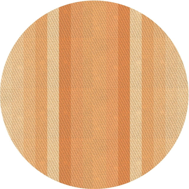 Ahgly Company Tapis de Zone Rond Orange Citrouille Transitionnel Lavable en Machine, 3 Pieds Rond