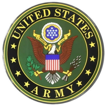 United States Army Crest Large 12" Round Chrome Decal