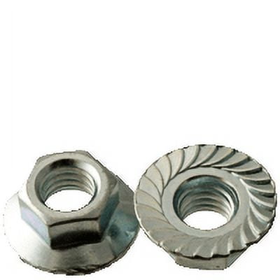 7/16"-20 Serrated Hex Flange Lock Nut, Case Hardened, Zinc CR 3 (inch) (Quantity: 100)