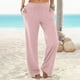 thumbnail image 2 of Pantalones boho palazzo de mujer, cintura alta, pierna ancha, estampado floral, estilo informal de verano con bolsillos, tallas S-XXL, 2 of 5