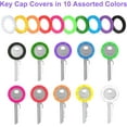 thumbnail image 2 of 30PCS Key Caps Covers Tags, House Key Covers Color Key Coded Key ID Rings, Key Cap Key Color Identifier Rings in 10 Assorted Colors Perfect Coding System to Tag Your Keys, 2 of 5