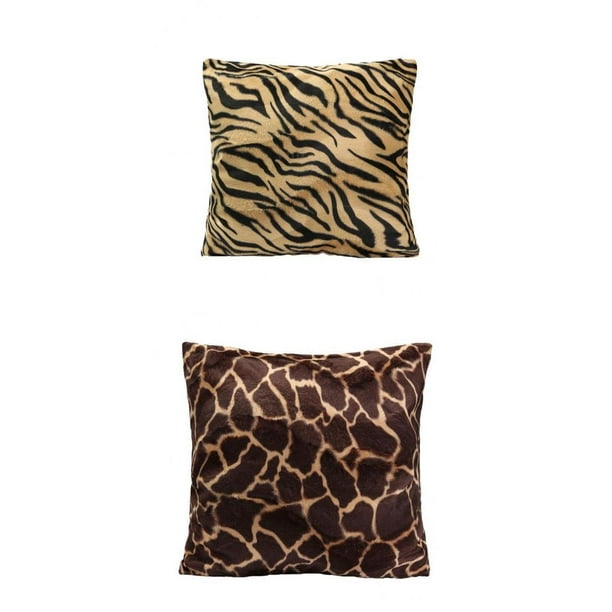 2 pièces 45x45cm taie d'oreiller imprimé animal léopard zèbre