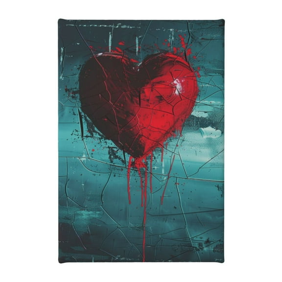 8x12 inch Broken Red Heart Graffiti Frameless Painting Canvas,Hotels,Apartment,Man Cave,Bar Wall Decor Art Prints Poster,Classic Broken Red Heart Modern Art Oil Paintings On Canvas Wall Art