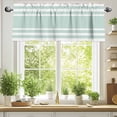 thumbnail image 2 of Aqua White Valances for Windows, 42 x 18in, Stripe Rod Pocket Kitchen Valance Curtain Light Filtering Window Treatments for Living Room Bedroom, 1 Panel, 2 of 7