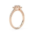 thumbnail image 4 of AFFY Half Eternity Halo Solitaire Engagement Rings for Women, 0.95 Carat (ctw) Cushion And Round Ct Lab Grown Diamond Ring In 14K Rose Gold Over 925 Sterling Silver F-G-H, SI Quality Size-7, 4 of 6